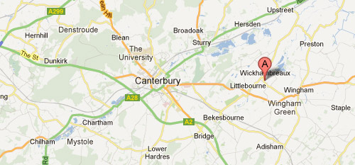 Ickham in relation to Canterbury